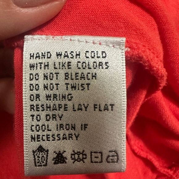 Cowl Neck Coral Short Sleeve Shirt- Large - Picture 8 of 8